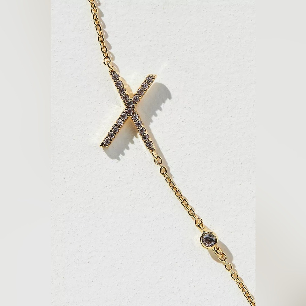 NWT Delicate Monogram Necklace by Anthropologie